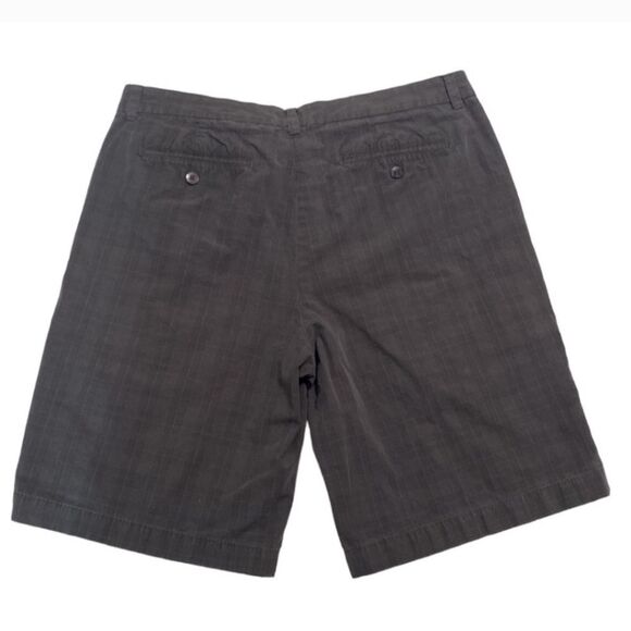 Alfani Charcoal Gray Plaid Texture Shorts 100% Cotton Men Size 34 - Picture 2 of 5